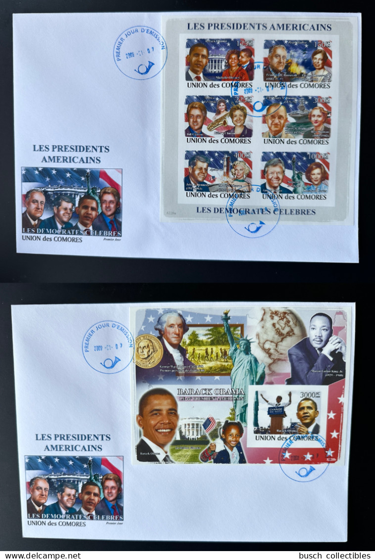 Comores Comoros Komoren 2008 FDC IMPERF Apollo 11 Fusée Rocket Space Espace Raumfahrt New York Mi. I-VI Bl. I Unissued - Afrique