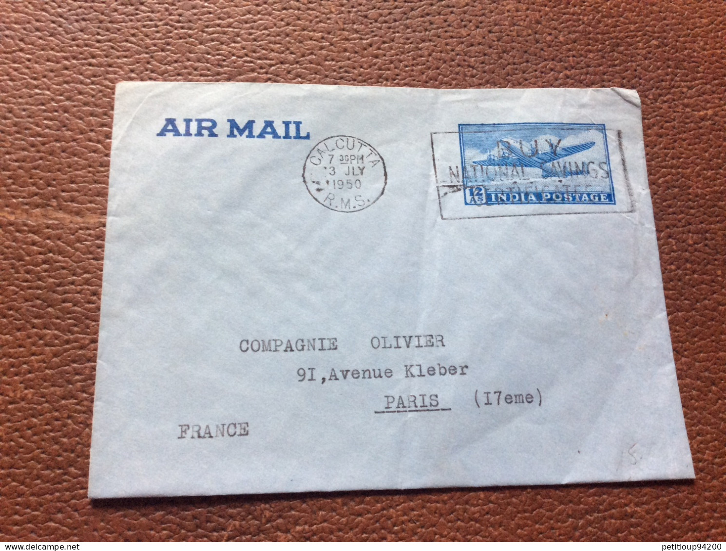 ** POSTE AÉRIENNE  Inde  354 - Airmail