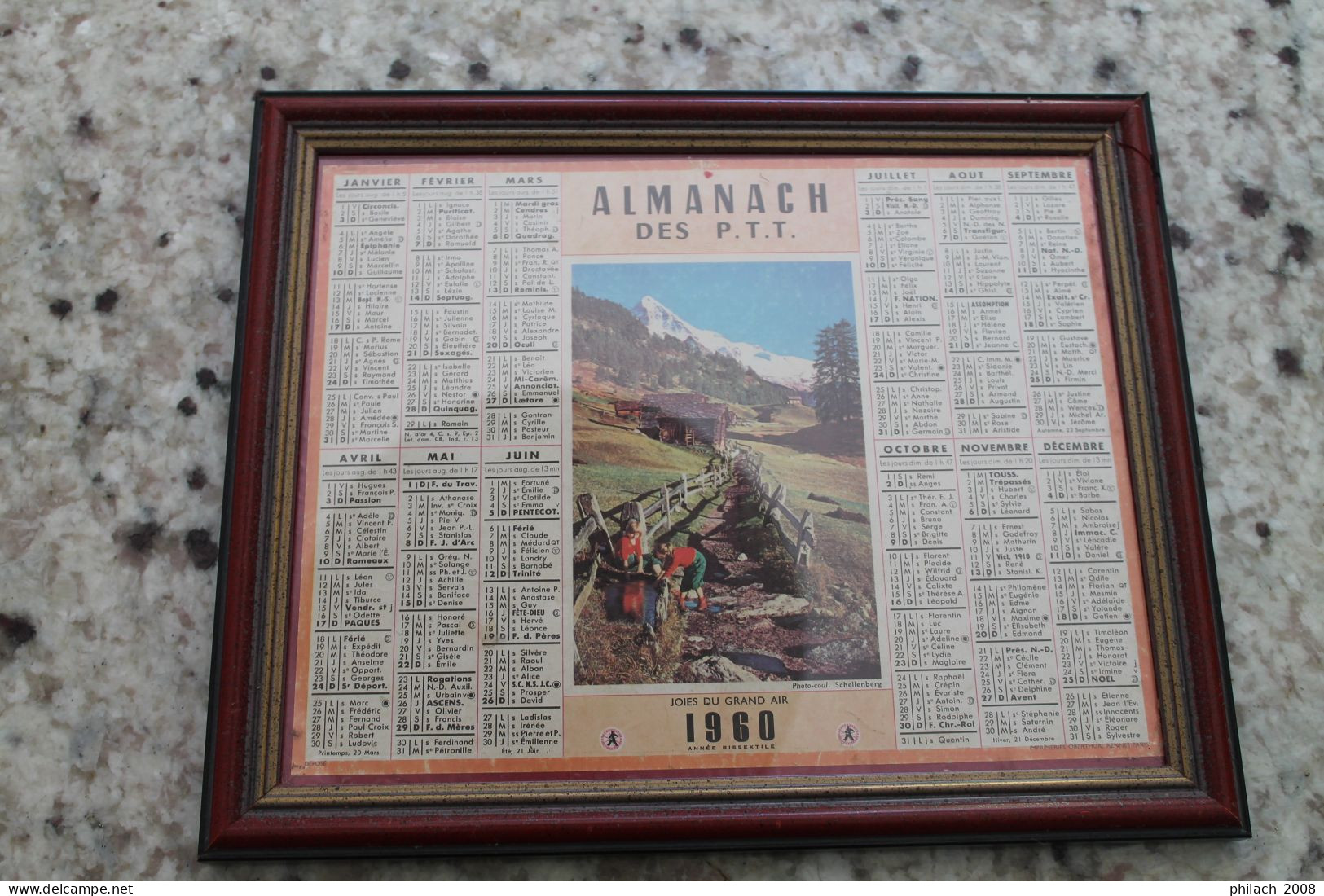 Almanach Des PTT De 1960 Encadré - Grand Format : 1941-60