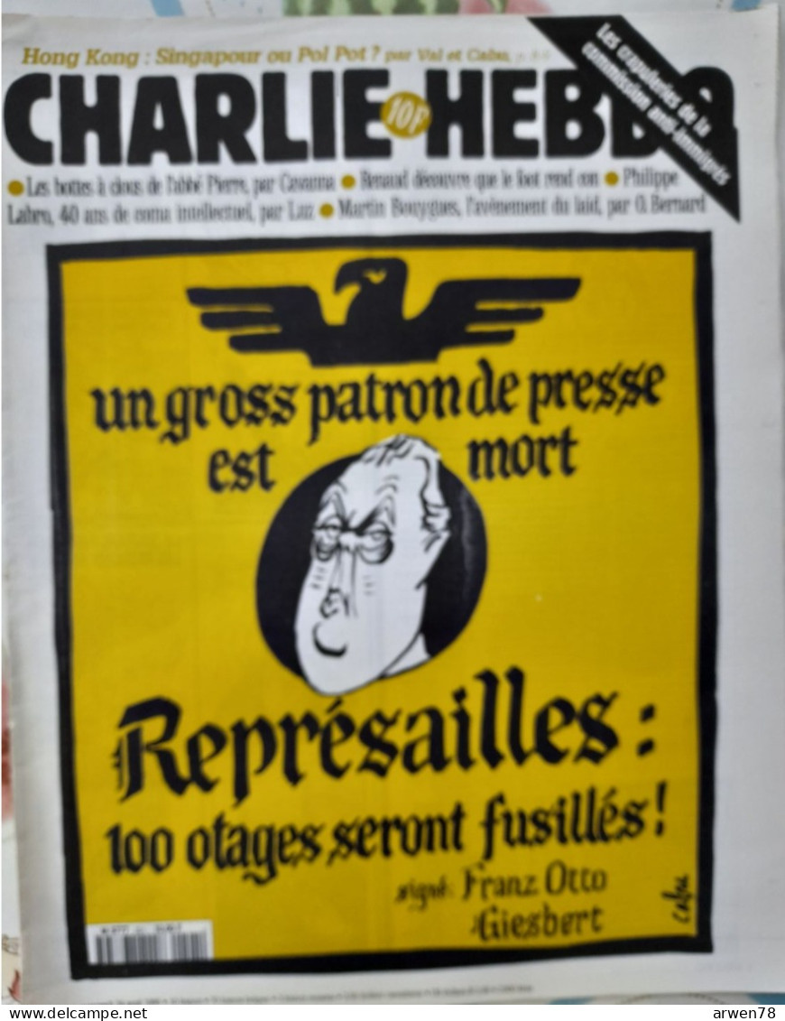 CHARLIE HEBDO 1996 N° 201 HERSANT GIESBERT - Humour