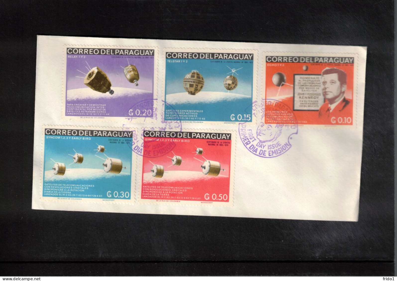 Paraguay 1963 Space / Welltraum Telecommunications Satellites + John Kennedy Interesting Cover FDC - South America