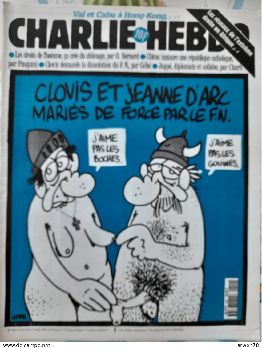 CHARLIE HEBDO 1996 N° 200 CLOVIS & JEANNE D'ARC MARIE DE FORCE PAR LE FRONT NATIONAL - Humour