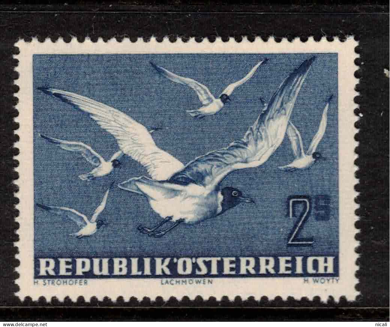 AUSTRIA 1950 2s Deep Violet Blue Air SG 1217 UNHM #CDK3 - Autres & Non Classés