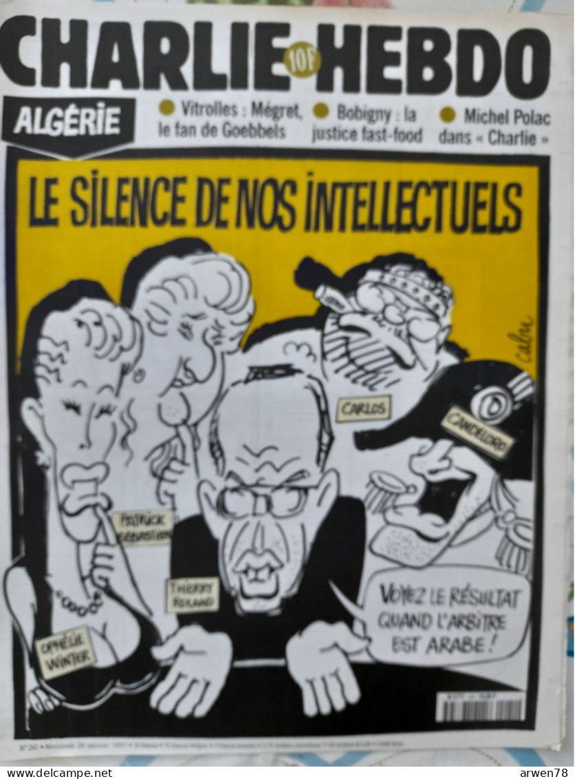 CHARLIE HEBDO 1997 N° 241 SILENCE NOS INTELLECTUELS OPHELIE WITNTER THIERRY ROLAND CANDELORO CARLOS PATRICK SEBASTIEN - Humour