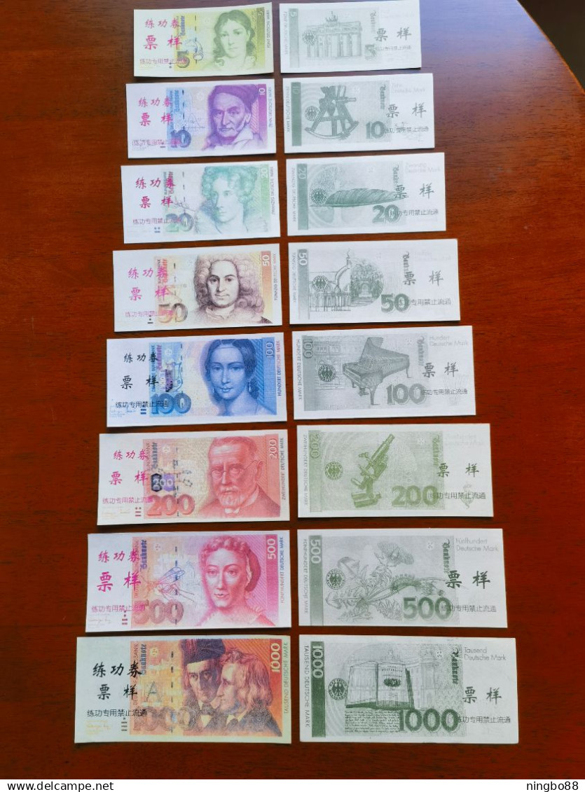 China BOC (bank Of China) Training/test Banknote,Germany B Series 8 Diff. DM Deutsche Mark Note Specimen Overprint - Specimen