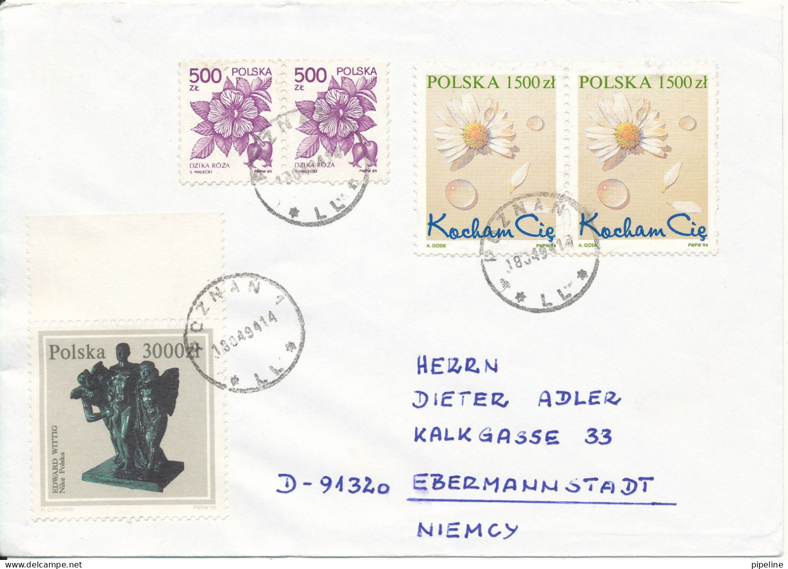 Poland Cover Sent To Germany 18-4-1994 Topic Stamps - Briefe U. Dokumente