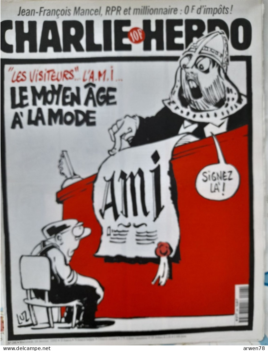 CHARLIE HEBDO 1998 N° 296 JEAN RENO LES VISITEURS - Humour