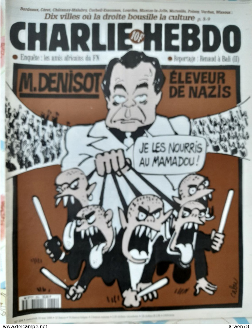 CHARLIE HEBDO 1996 N° 204 MICHEL DENISOT ELEVEUR DE NAZIS - Humour