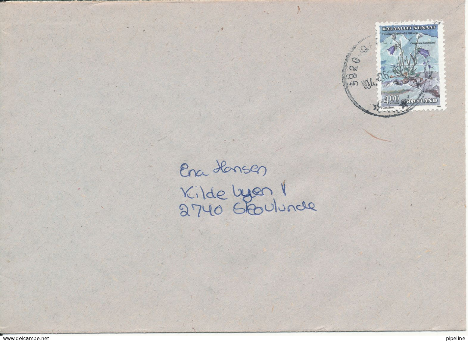 Greenland Cover Sent To Denmark 1-4-1996 Single Franked - Lettres & Documents