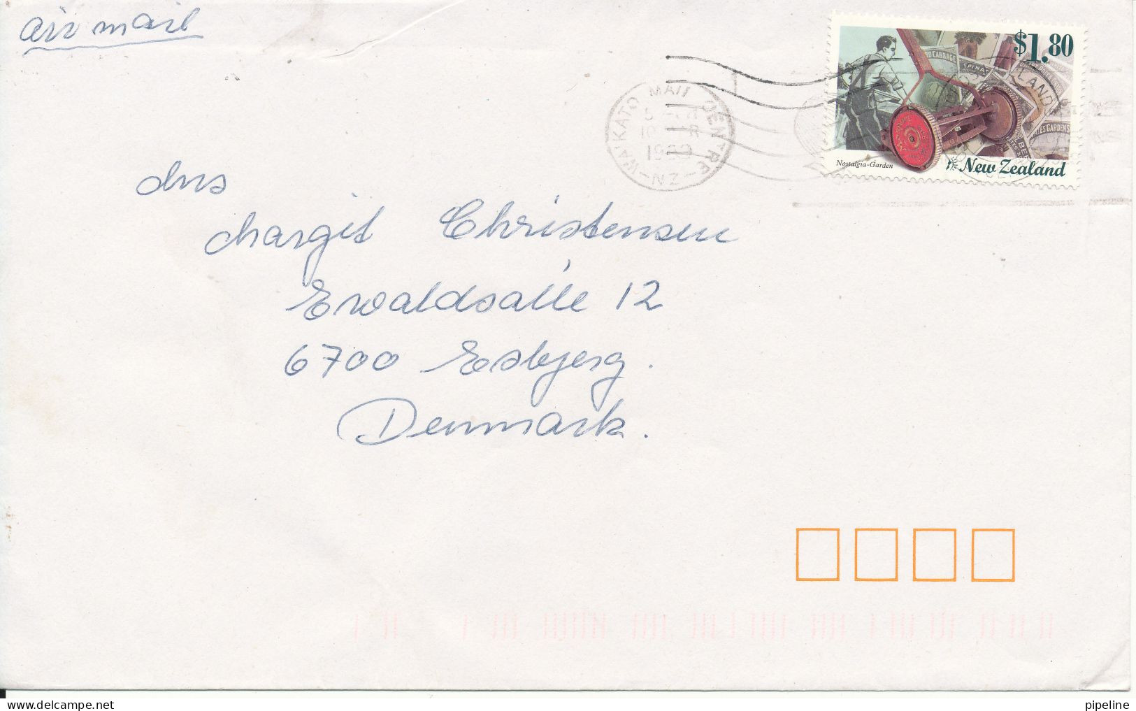 New Zealand Cover Sent To Denmark 1999 Single Franked - Brieven En Documenten