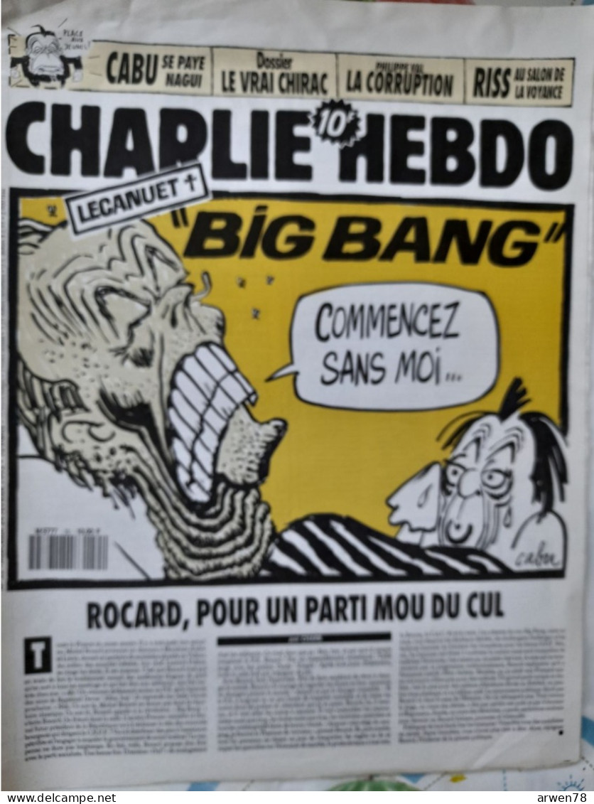 CHARLIE HEBDO 1993 N° 35 LECANUET ROCARD - Humour