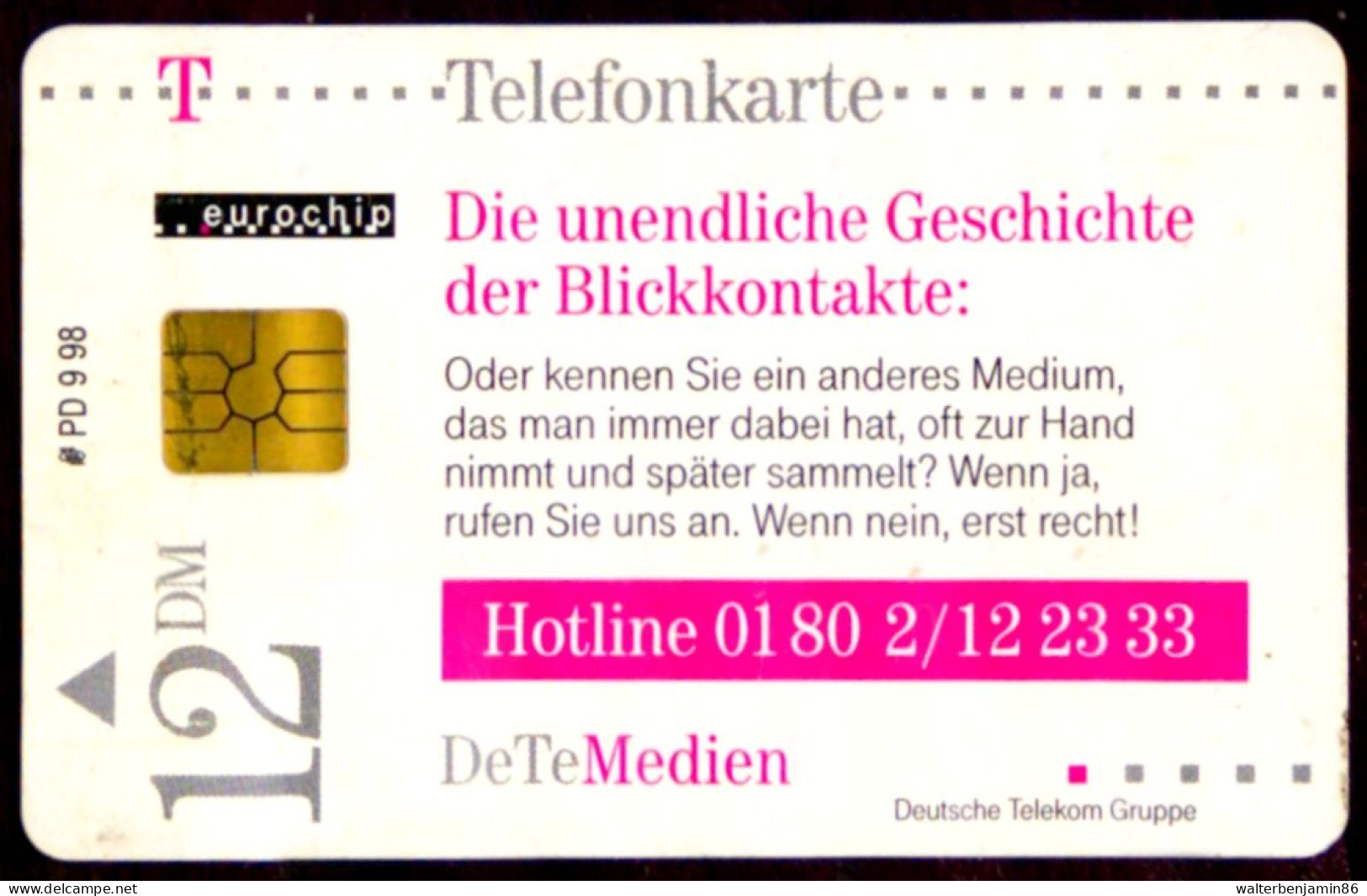 SCHEDA PHONECARD GERMANY BLICKKONTAKTE PD 09/98 011 3110 6 808 - P & PD-Series: Schalterkarten Der Dt. Telekom