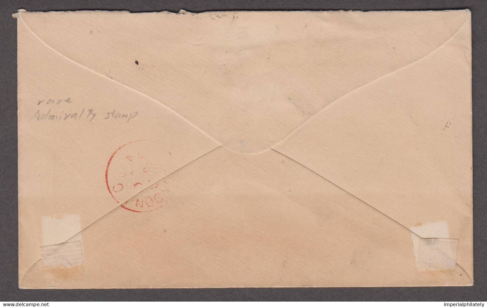 1894 (Sep 26) OHMS Envelope With "Admiralty Whitehall" Anchor Cachet And Official Paid Cds, Fine - Service