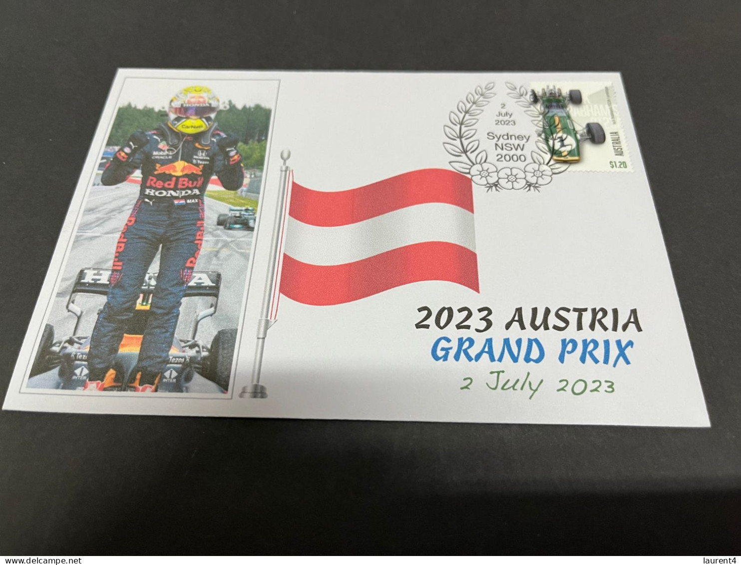 4-7-2023 (1 S 17) Formula One - 2023 Austria Grand Prix - Winner Max Verstappen (2 July 2023) OZ Formula 1 Stamp - Autres & Non Classés