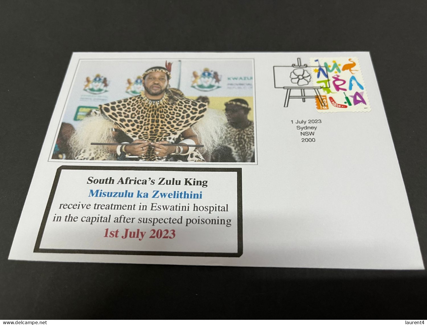 4-7-2023 (1 S 17) Zulu King Hospitalized In Eswatini After Suspected Poisoning (1st July 2023) OZ Stamp - Otros & Sin Clasificación