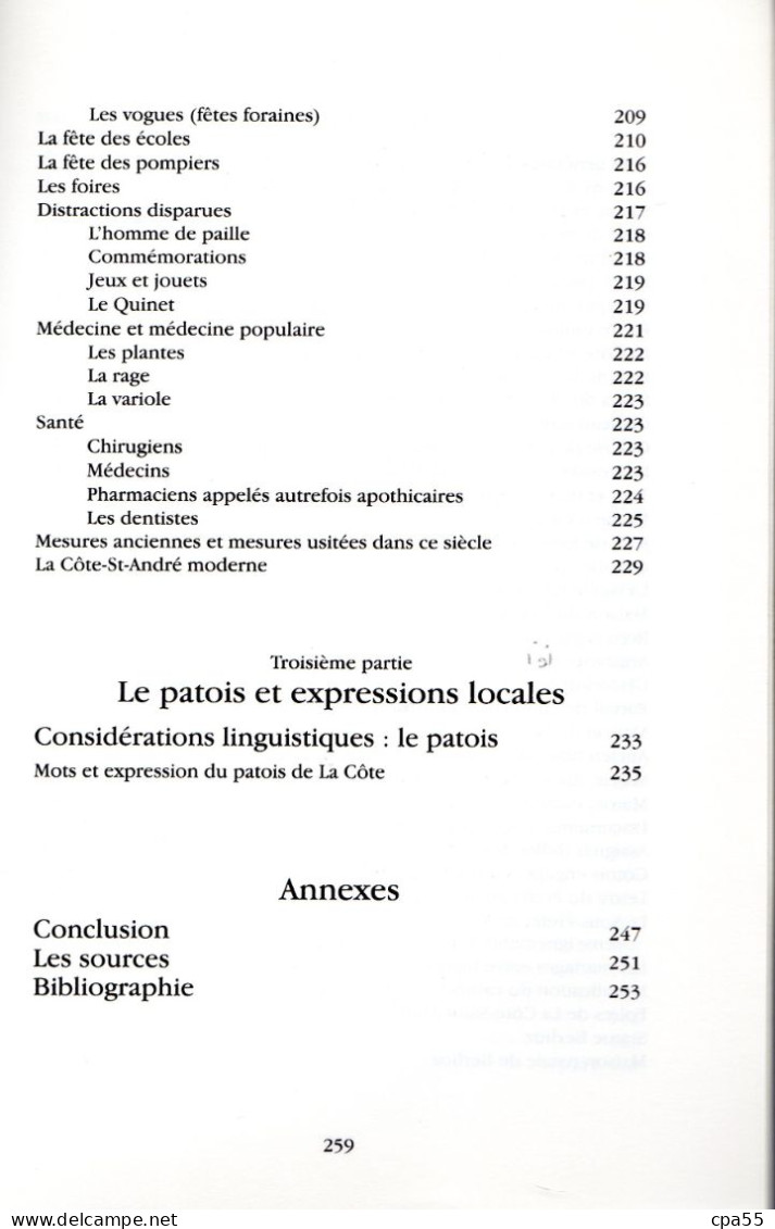 LA CÔTE SAINT-ANDRE des Origines à nos Jours de Jean Carraz-Billat  -  Jolie Monographie