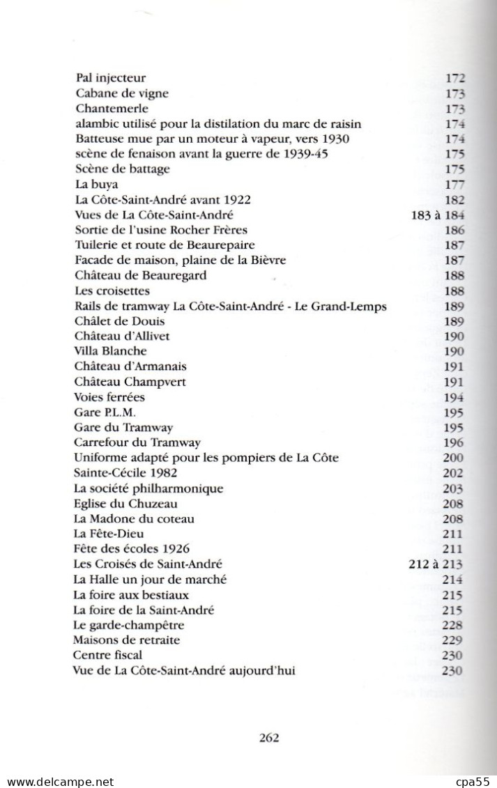 LA CÔTE SAINT-ANDRE des Origines à nos Jours de Jean Carraz-Billat  -  Jolie Monographie