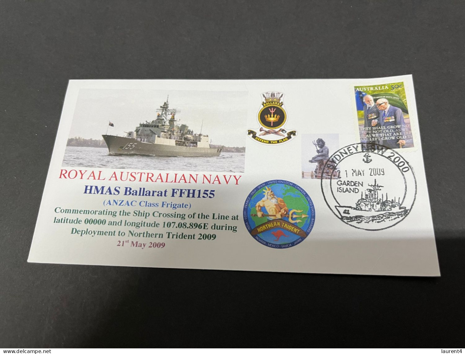 4-7-2023 (1 S 19) Royal Australian Navy Warship - HMAS Ballarat FFH 155 - Altri & Non Classificati