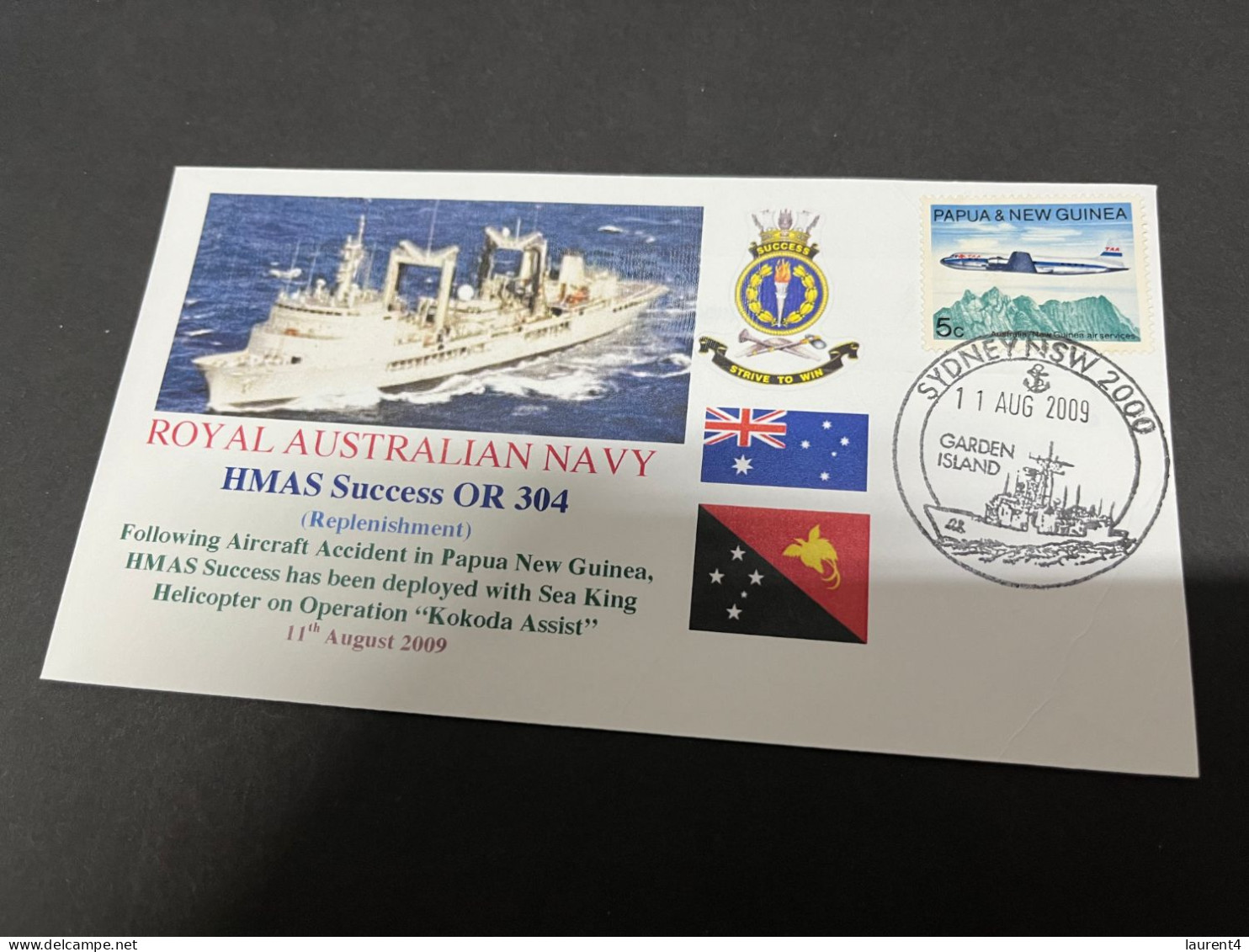 4-7-2023 (1 S 19) Royal Australian Navy Warship - HMAS Success OR 304 (Papua New Guina Stamp) - Altri & Non Classificati