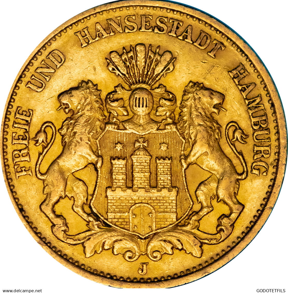 Allemagne 20 Mark 1893 Hambourg - 5, 10 & 20 Mark Oro