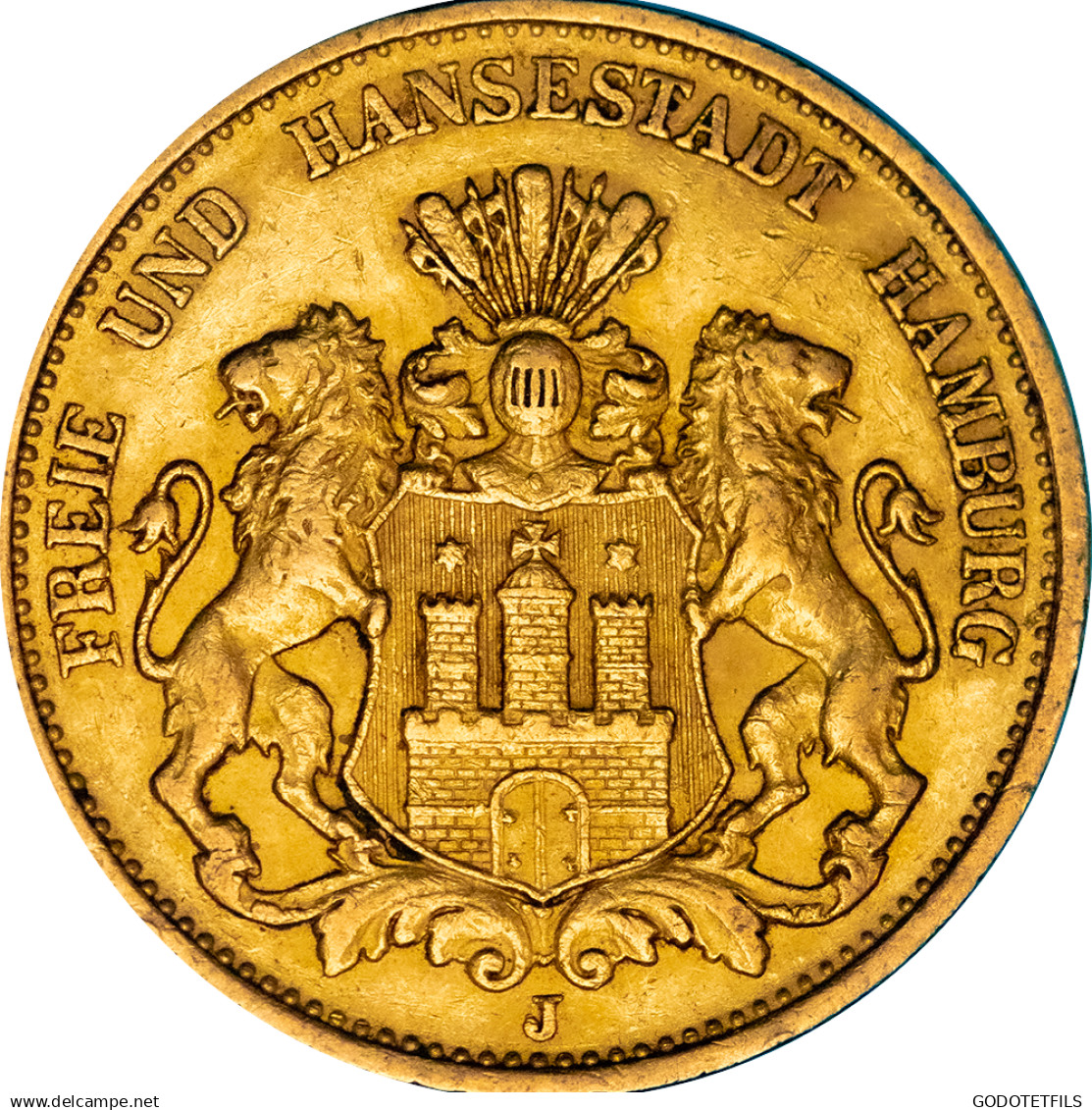 Allemagne 20 Mark 1893 Hambourg - 5, 10 & 20 Mark Or