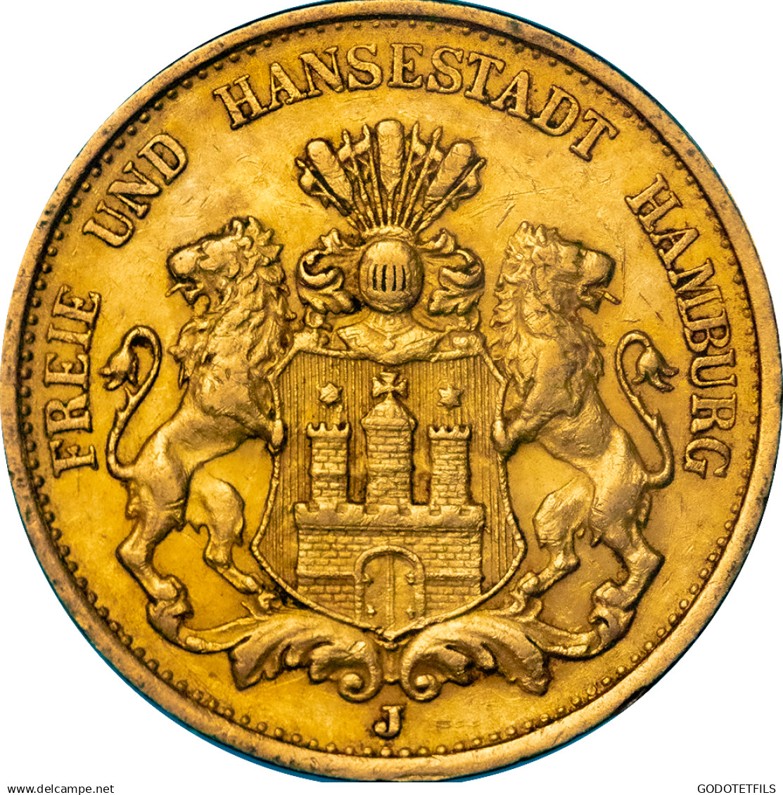 Allemagne 20 Mark 1893 Hambourg - 5, 10 & 20 Mark Goud