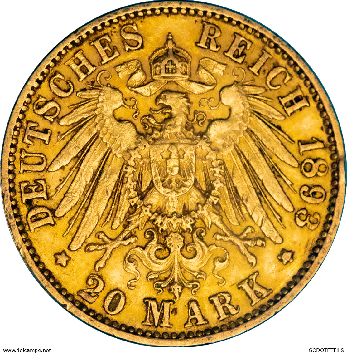 Allemagne 20 Mark 1893 Hambourg - 5, 10 & 20 Mark Goud