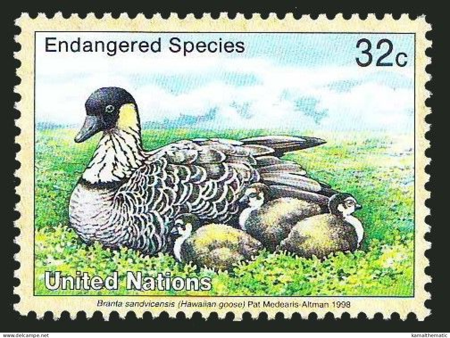 United Nations  1998 MNH, Endangered Birds, Hawaiian Goose - Oche