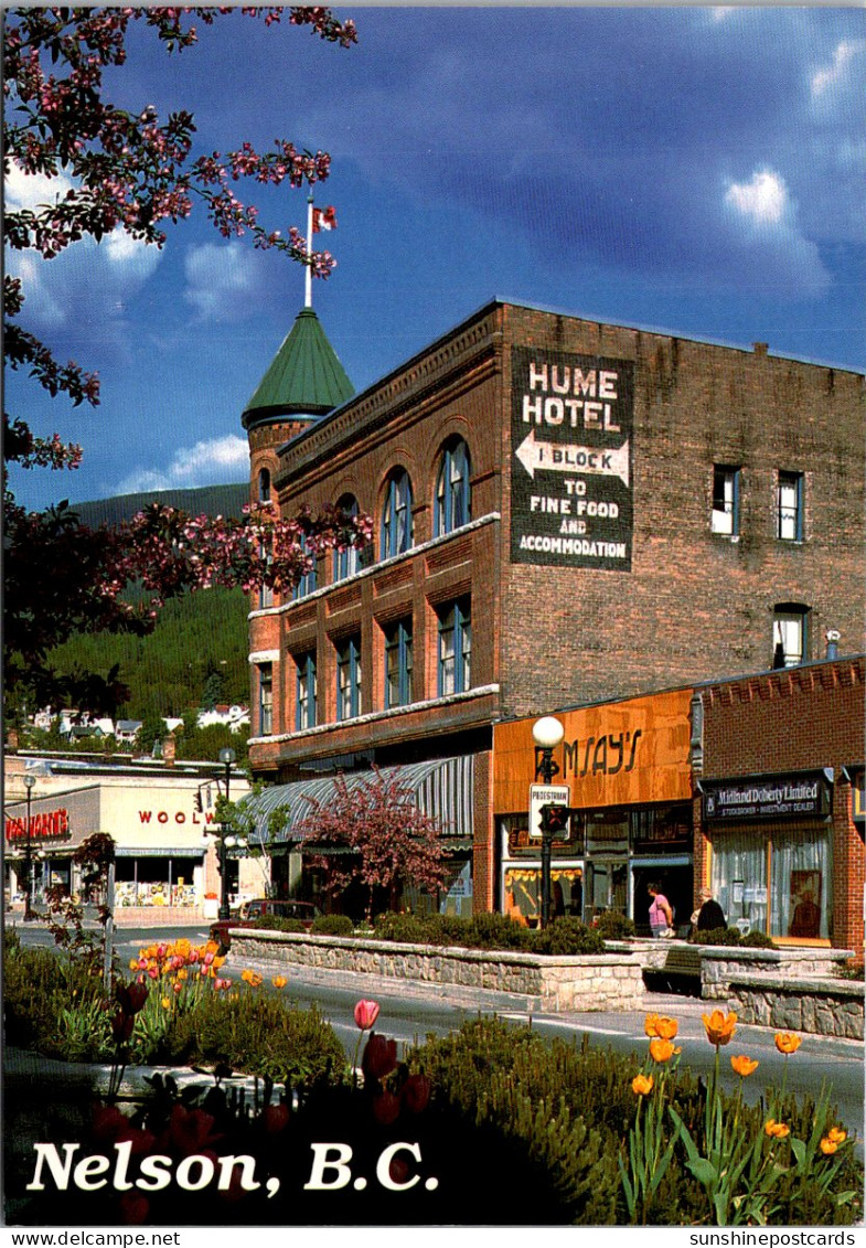 Canada British Columbia Nelson Baker Street Showing Hume Hotel And Woolworth - Nelson