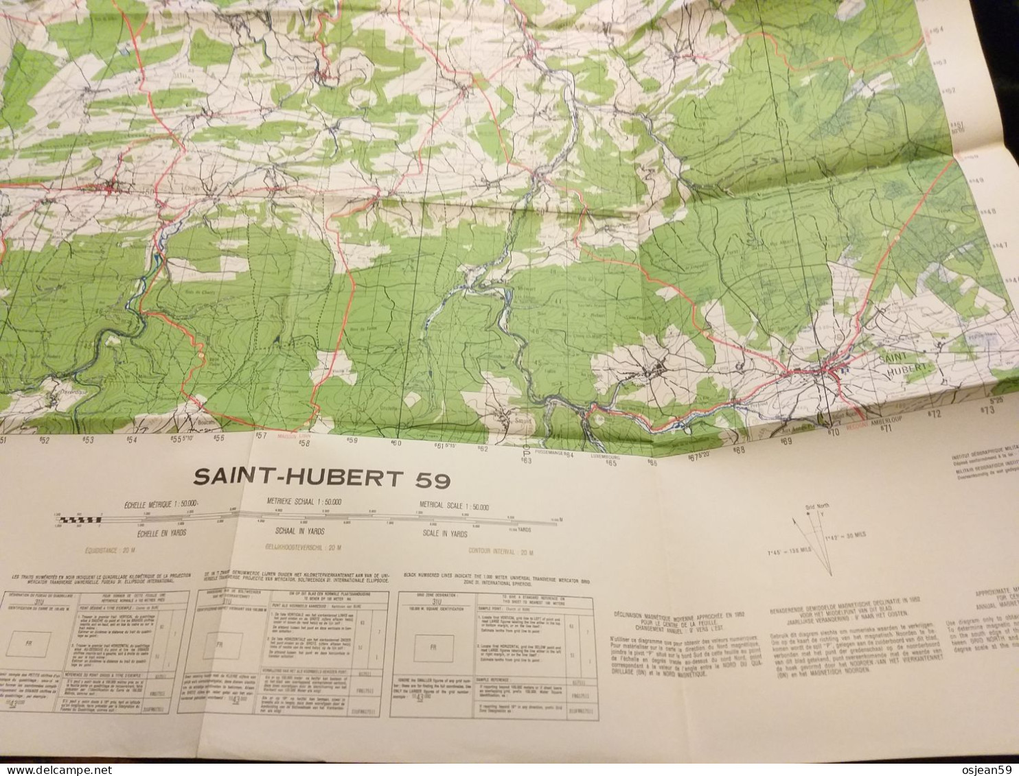 Carte Topographique De Belgique - Saint Hubert 59 - 1/50.000  - Année:1963. - Maps/Atlas