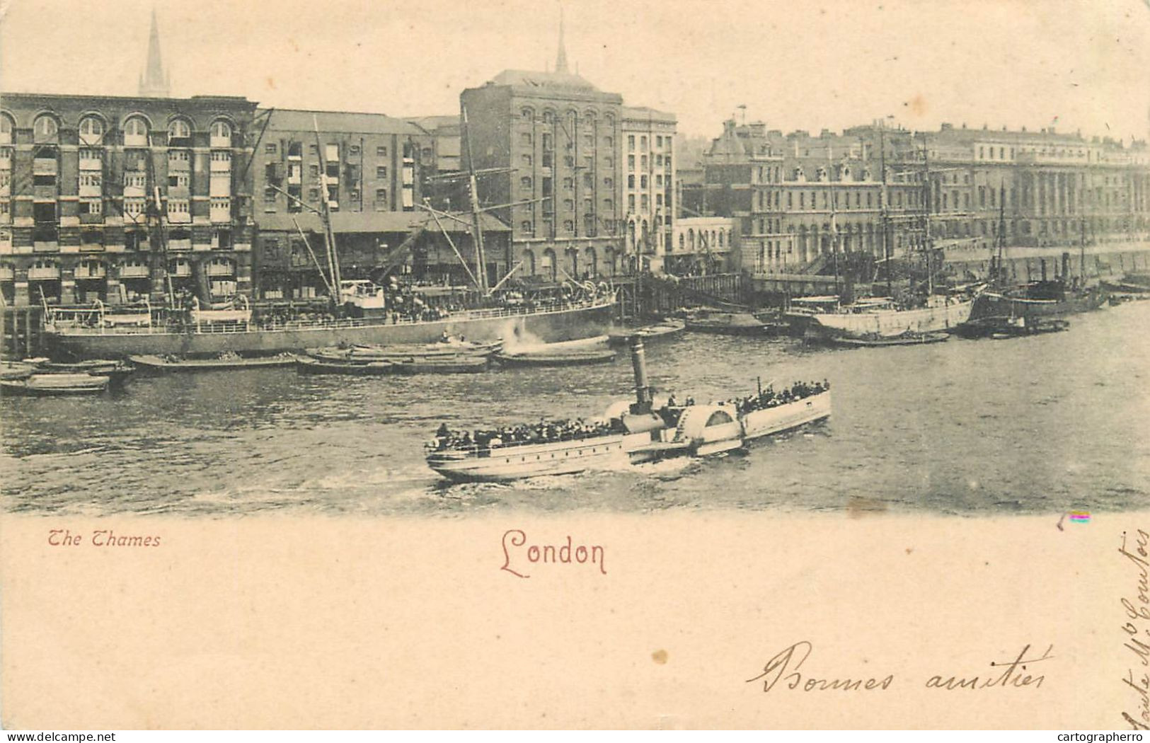 England London Vessel Sailing On Thames Black And White Photo - River Thames