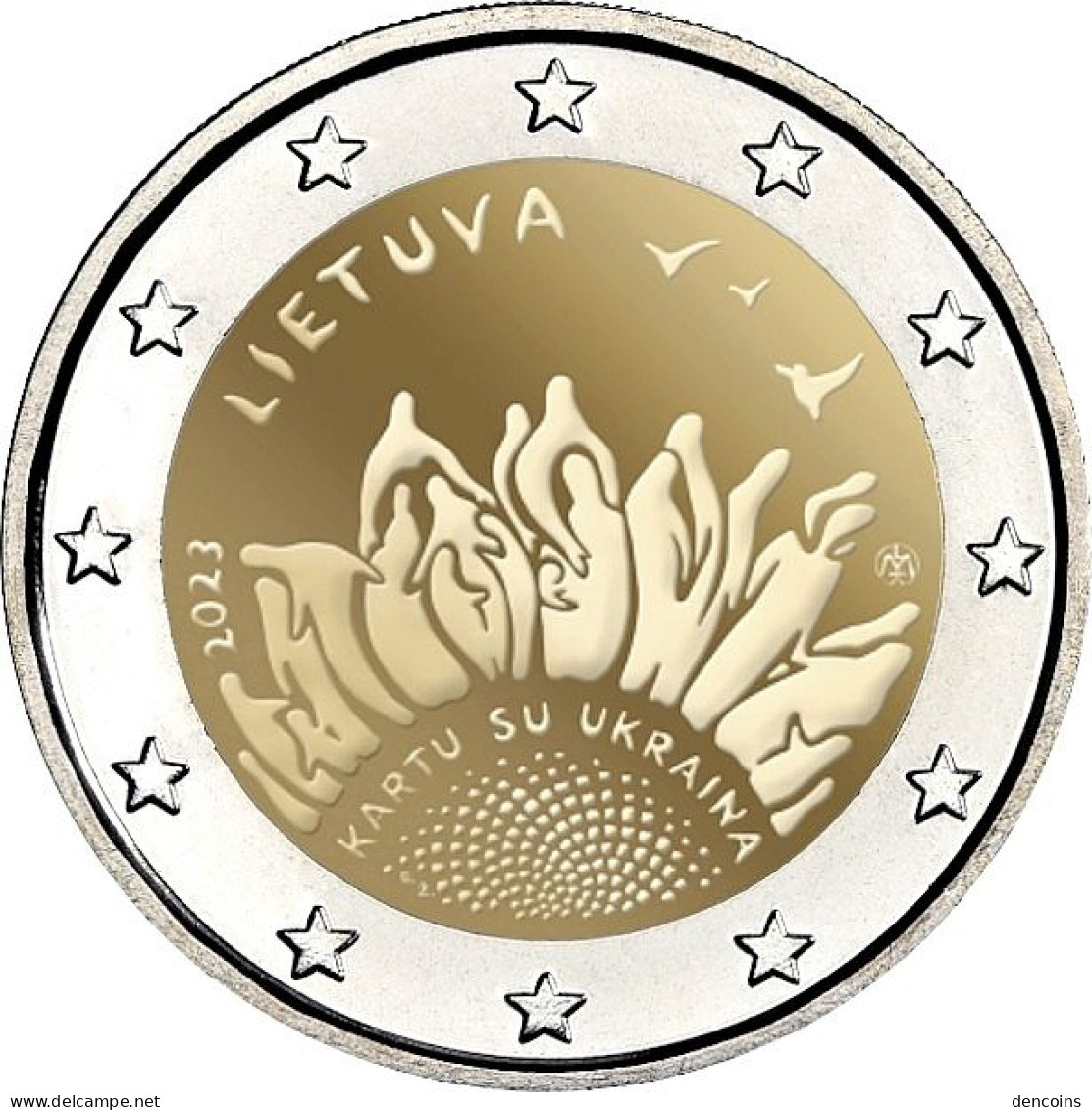 2 Euro LITUANIA 2023 JUNTOS CON UCRANIA  - LITHUANIA - NUEVA - SIN CIRCULAR - NEUF - UNC 2€ - Lituanie