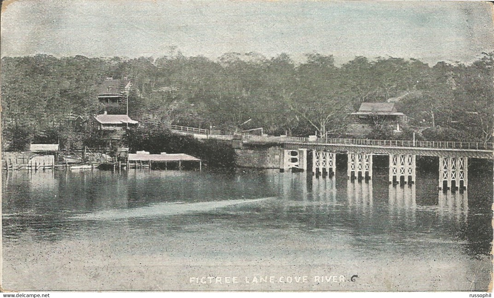 AUSTRALIA NSW - FRANKED PC (VIEW OF LANE COVE RIVER) FROM NSW WOLUMLA TO FRANCE - 1909 - Briefe U. Dokumente