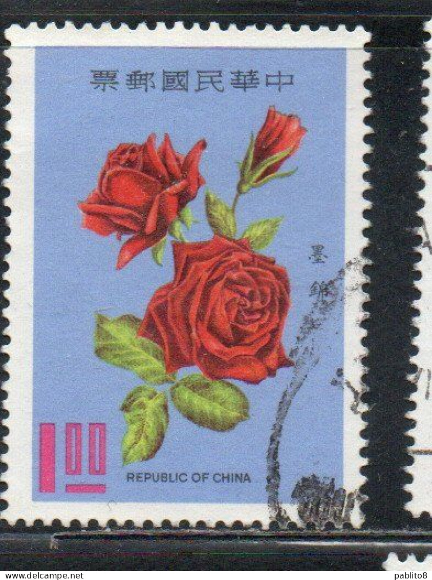 CHINA REPUBLIC CINA TAIWAN FORMOSA 1969 FLORA FLOWERS ROSES FLOWER BLACK ROSE CHARLES MOLLERIN 1$ USED USATO OBLITERE - Used Stamps