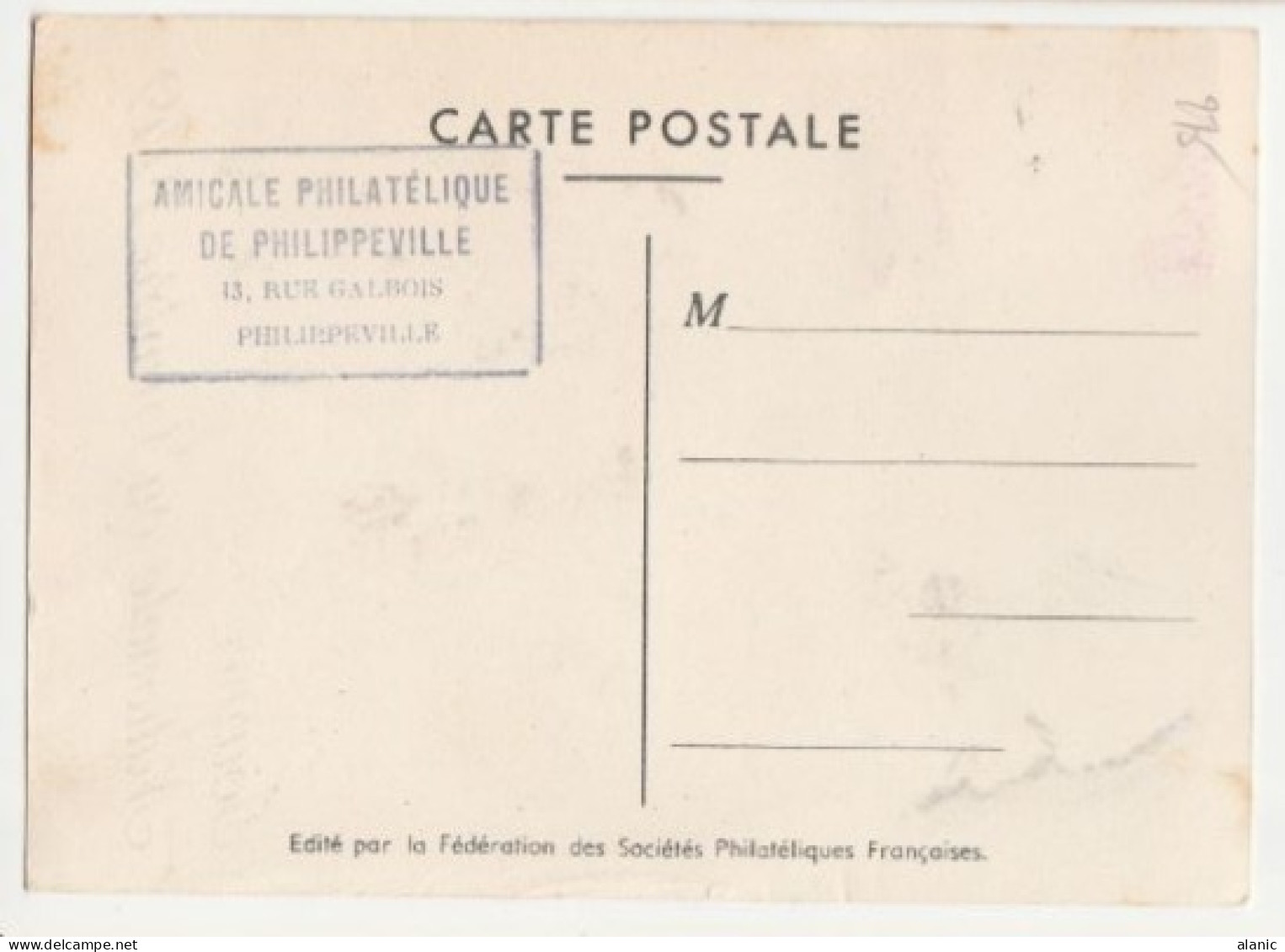 ALGERIE-Carte Maximum- N°275 JOURNEE DU TIMBRE 1949-CHOISEUL-PHILIPPEVILLE - Cartes-maximum