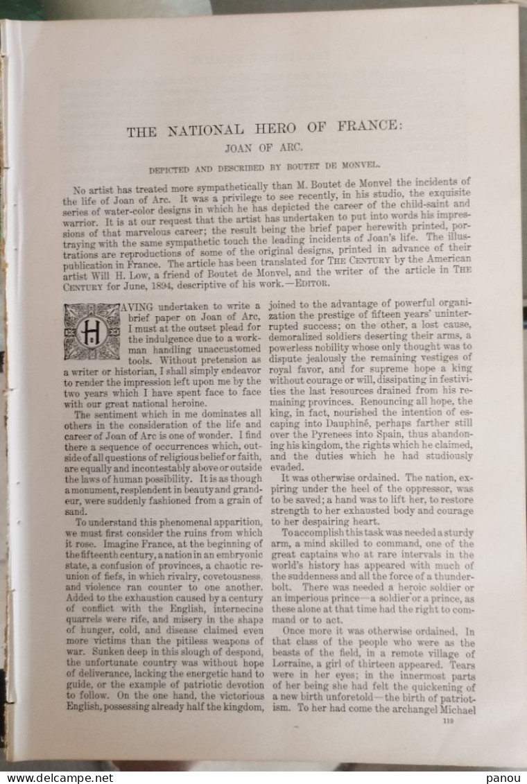 THE CENTURY MAGAZINE, 1896.  JOAN OF ARC JEANNE D' ARC FRANCE - Otros & Sin Clasificación