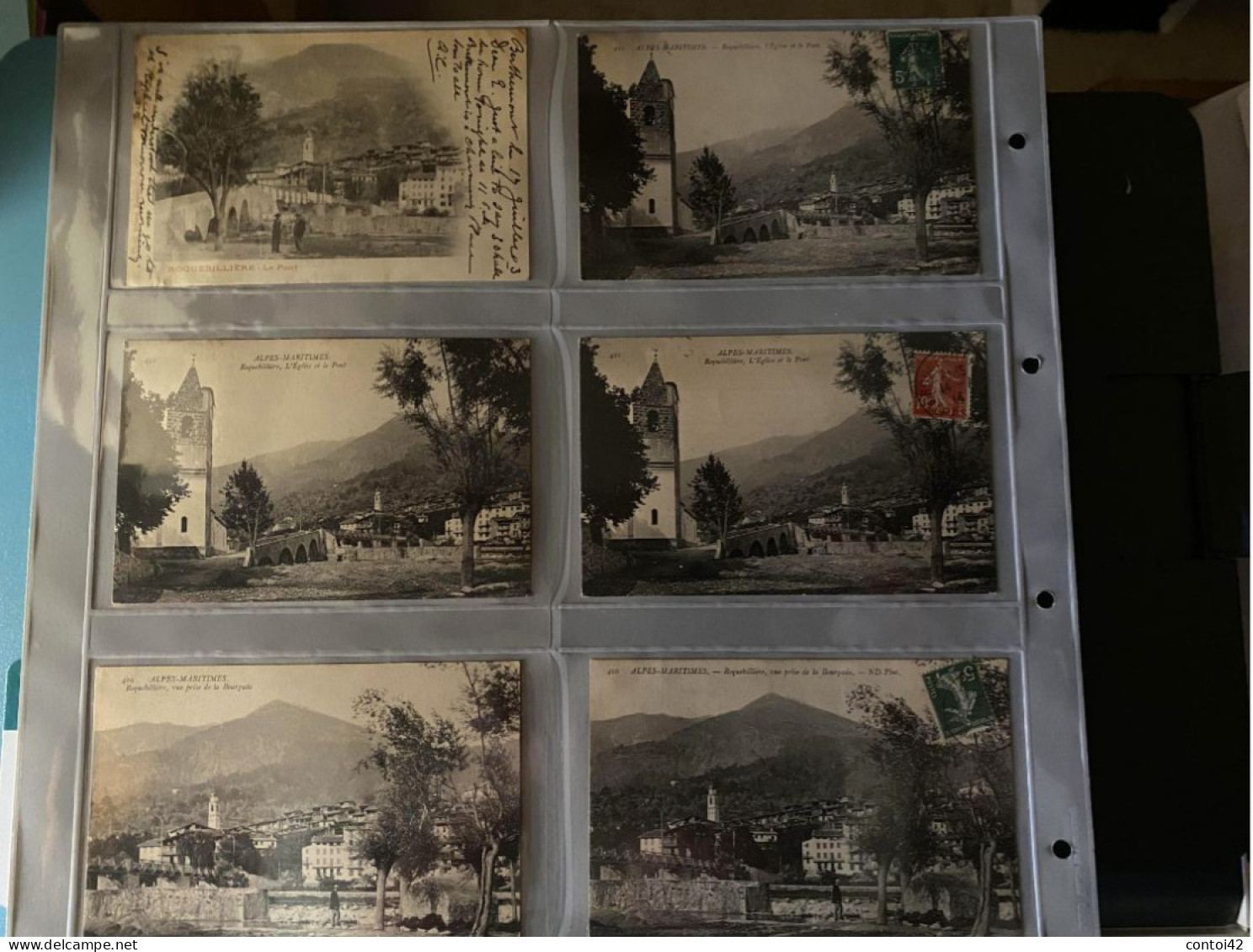 06 ROQUEBILLIERE LOT DE 6 CARTES POSTALES ANCIENNES EGLISE VALLEE DE LA VESUBIE ALPES MARITIMES - Roquebilliere