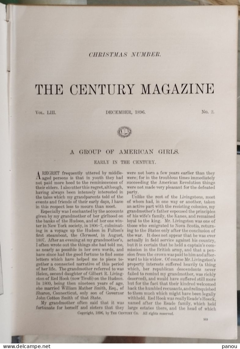 THE CENTURY MAGAZINE, 1896. AMERICAN GIRLS. PAINTER OF MOTHERHOOD. CAMPAIGNING WITH GRANT. NEW YORK - Andere & Zonder Classificatie