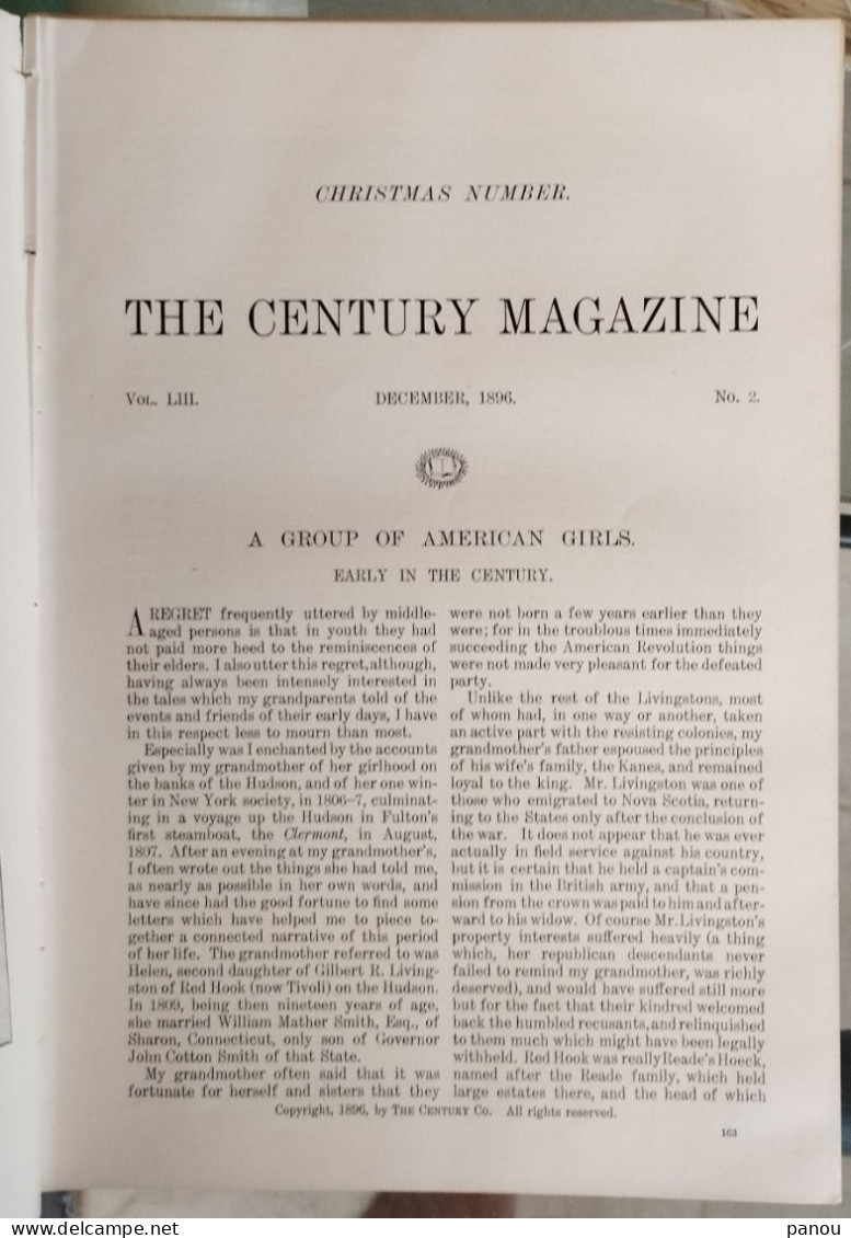 THE CENTURY MAGAZINE, 1896. AMERICAN GIRLS. PAINTER OF MOTHERHOOD. CAMPAIGNING WITH GRANT. NEW YORK - Other & Unclassified