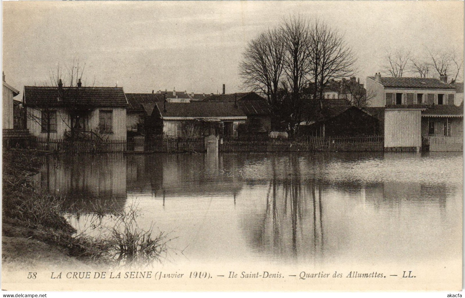 CPA Inondations 1910 Ile St-Denis Quartier Des Allumettes (1276284) - L'Ile Saint Denis