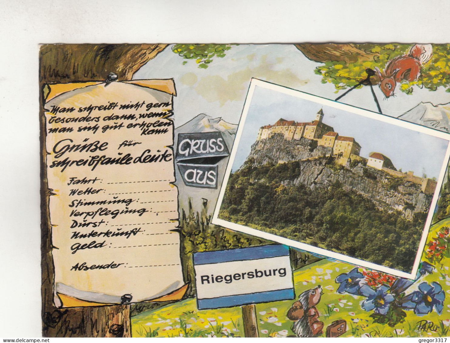 D1081) GRUSS Aus RIEGERSBURG - Steiermark - - Grüße Für Schreibfaule Leute - Riegersburg