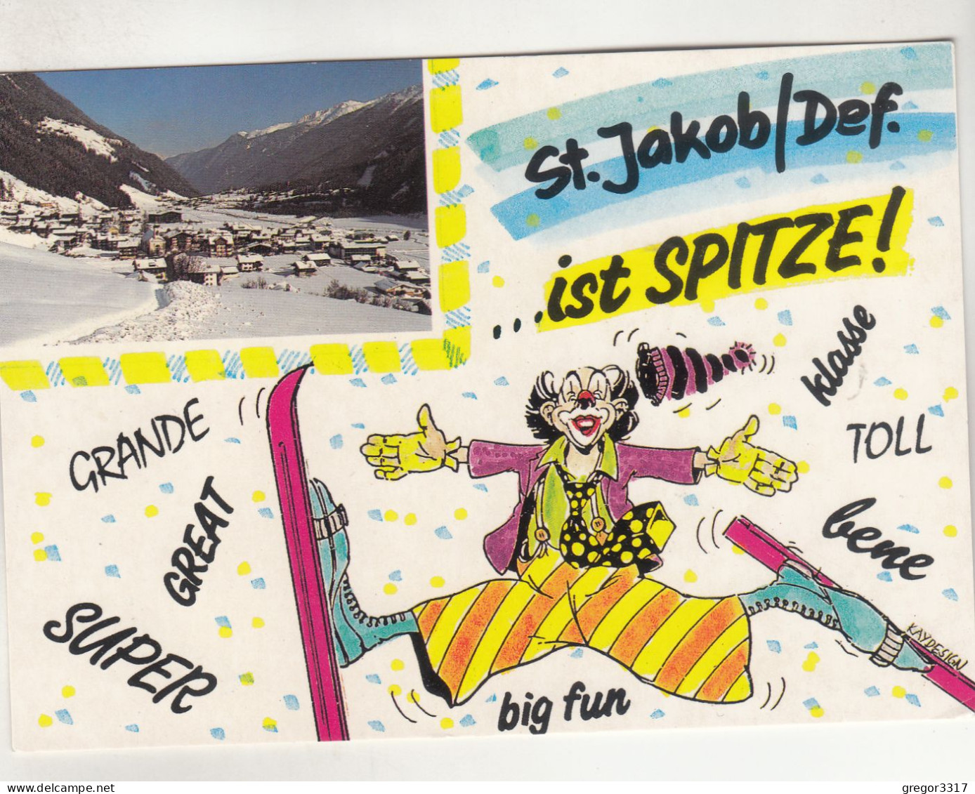 D1089) ST. JAKOB / Def. - Ist Spitze - CLOWN Auf SKI - - Defereggental