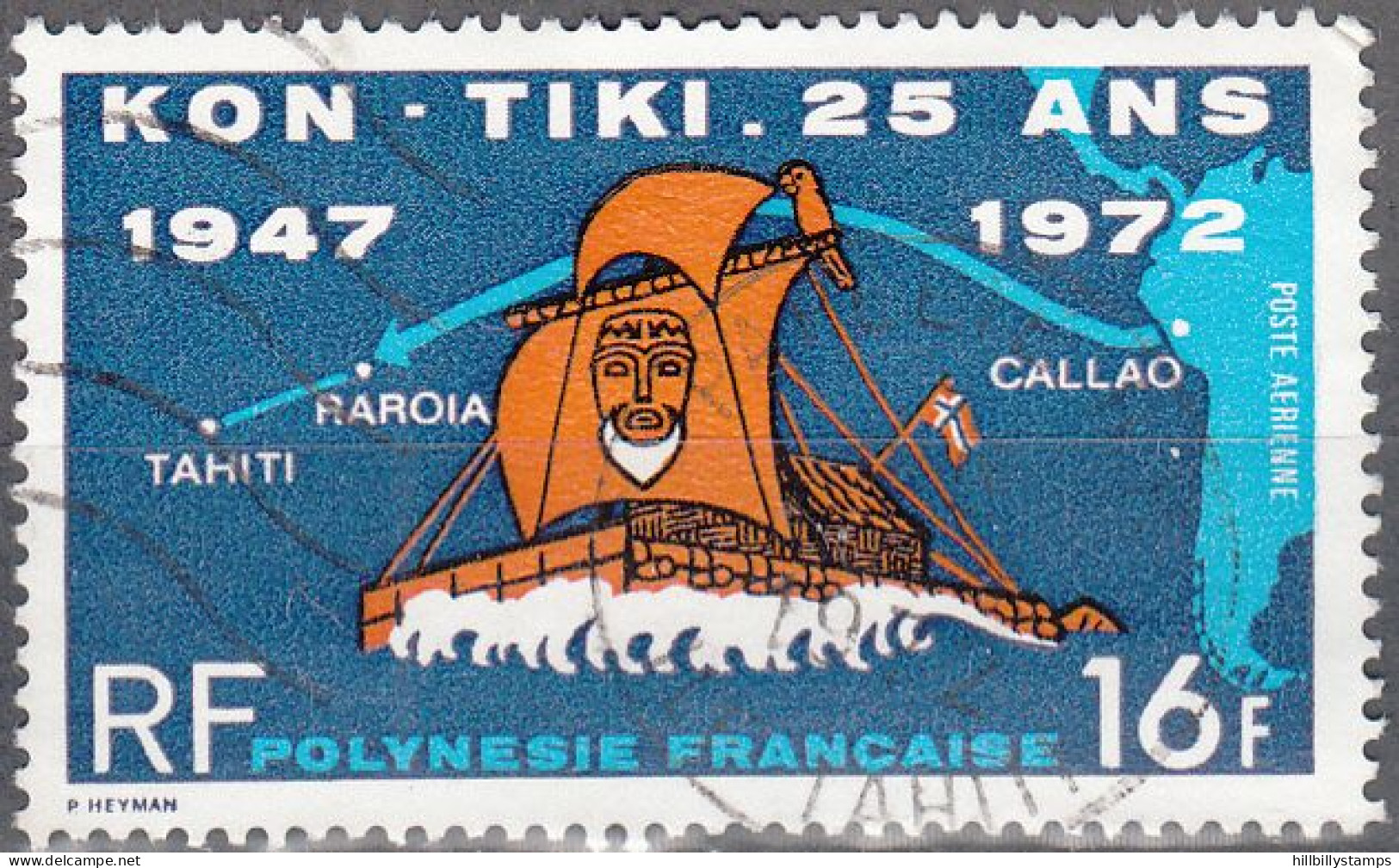 FRENCH POLYNESIA  SCOTT NO C87  USED  YEAR 1972 - Gebraucht