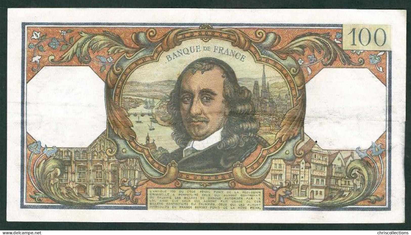 FRANCE - 100 Francs Corneille - 2/1/1969 - TTB+ - 1 Fente 2mm - F. : 65/25 - N° De Billet : 47092 - 100 F 1964-1979 ''Corneille''