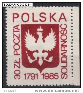 POLAND SOLIDARNOSC SOLIDARITY 1791 - 1985 EAGLE ON SHIELD (SOLID0304/0699) - Solidarnosc Labels