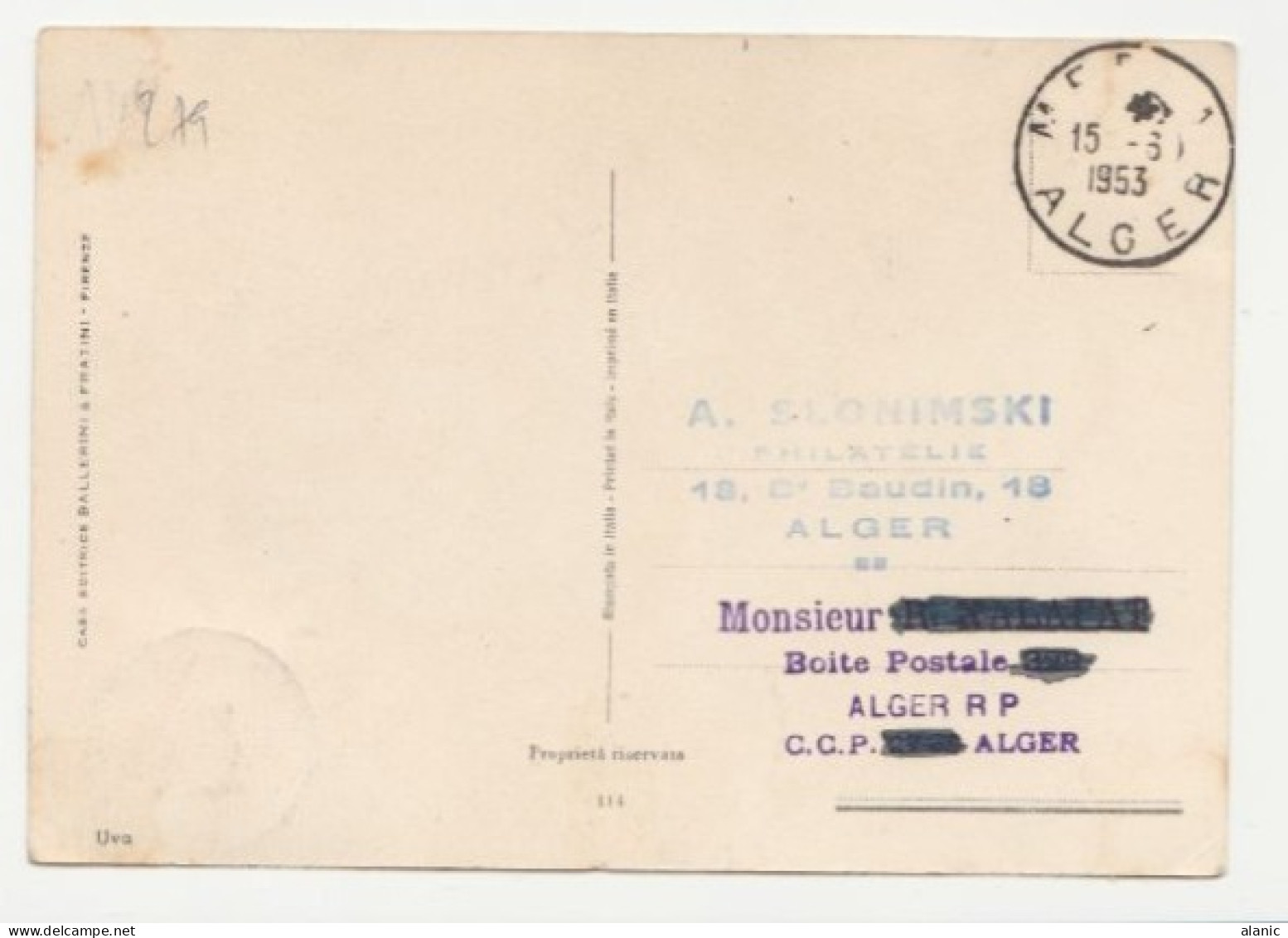 ALGERIE-Carte Maximum- N°279/81 CONGRES AGRUMICULTURE  PEU COMMUNES ALGER 1953 - Cartes-maximum