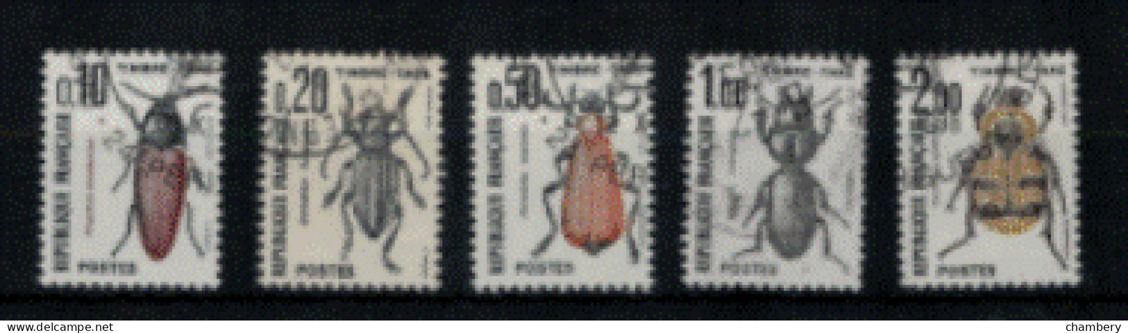 France - Taxe - "Insectes - Coléoptères" - Oblitérés N° 103 à 107 De 1983 - 1960-.... Oblitérés