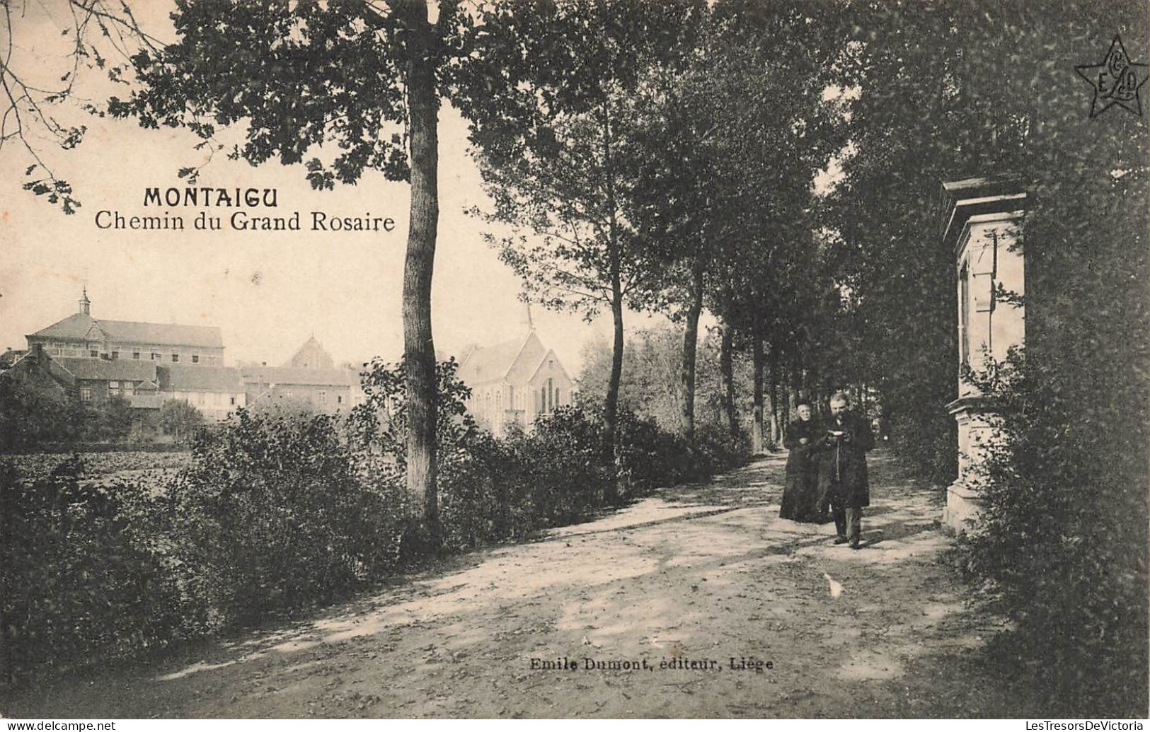BELGIQUE - Montaigu - Chemin Du Grand Rosaire - Edit. Emile Dumont - Promenade - Couple - Animé - Carte Postale Ancienne - Leuven
