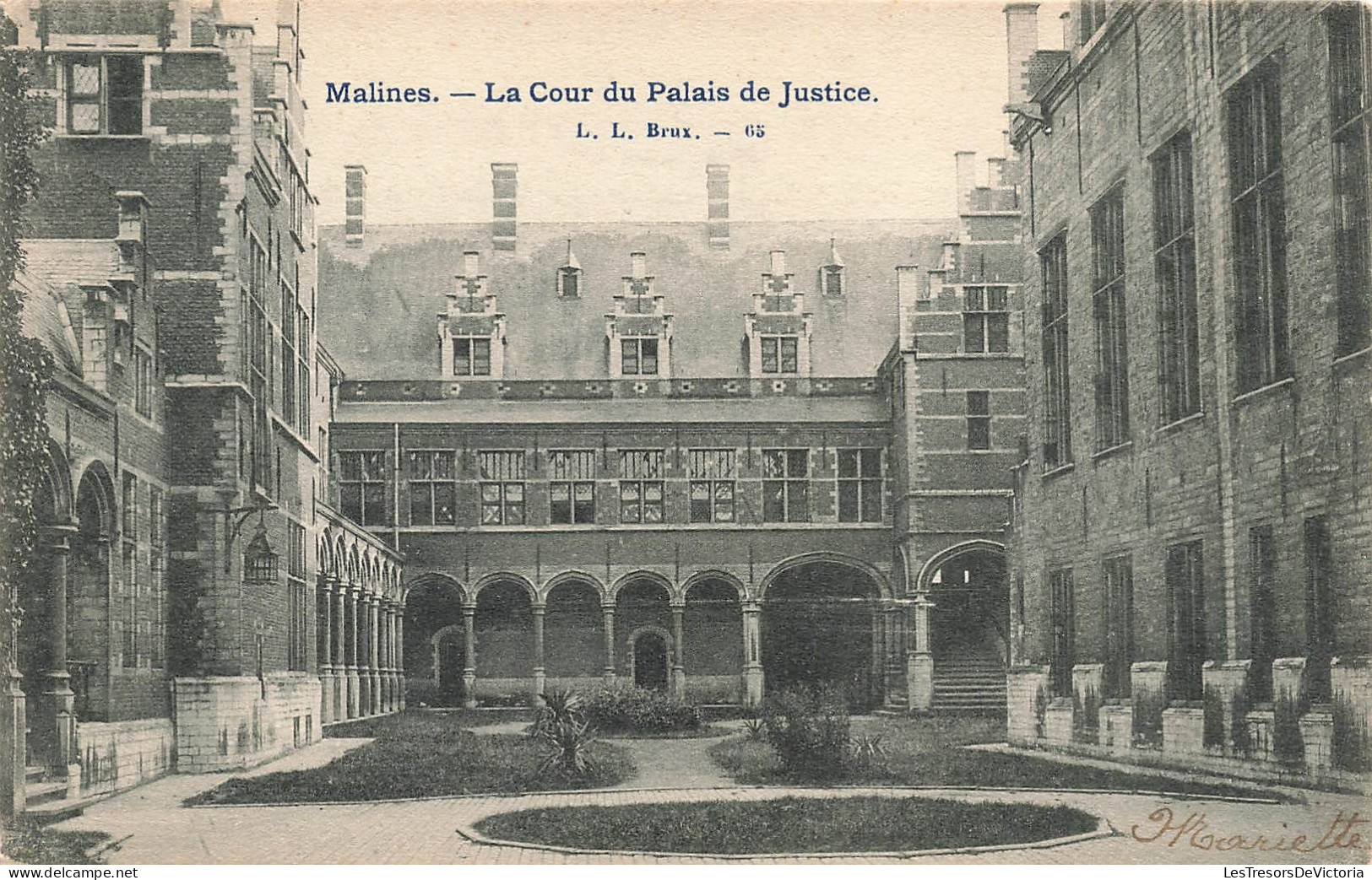 BELGIQUE - Malines - La Cour Du Palais De Justice - L.L. - Cour Intérieure - Bâtisse - Carte Postale Ancienne - Mechelen