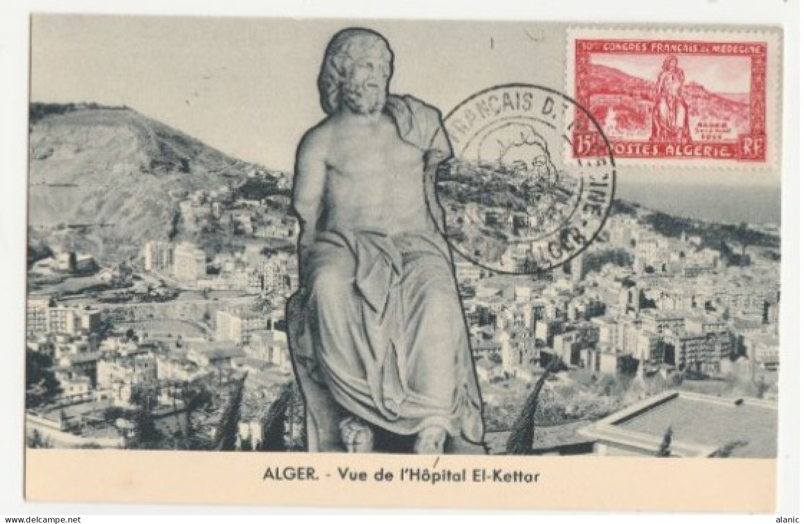 CARTE MAXI - ALGERIE - 1955 - N° 326 - CONGRES FRANCAIS DE MEDECINE - Maximumkaarten